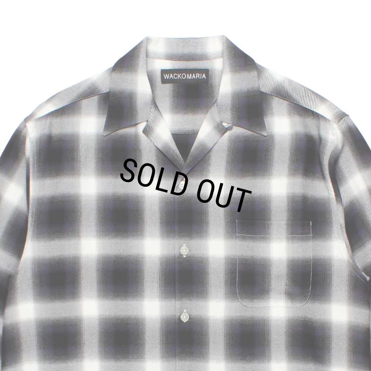 画像2: WACKO MARIA/OMBRE CHECK OPEN COLLAR SHIRT（PURPLE）［オンブレチェックオープンカラーシャツ-26秋冬］ (2)
