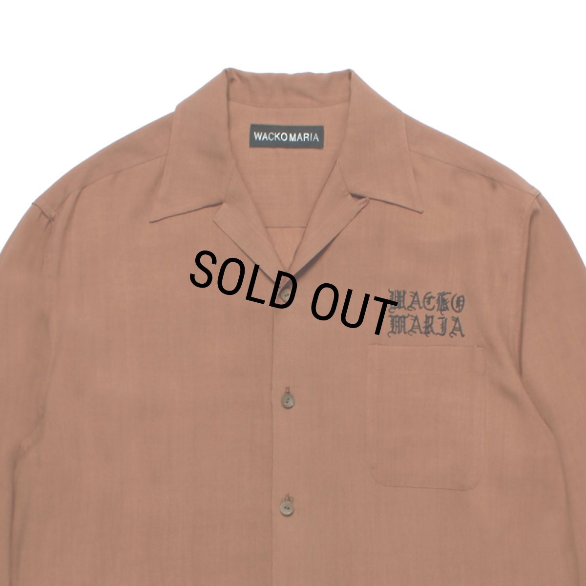 画像3: WACKO MARIA/50'S OPEN COLLAR SHIRT（BROWN）［50'Sオープンカラーシャツ-26秋冬］ (3)