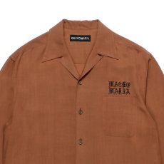 画像3: WACKO MARIA/50'S OPEN COLLAR SHIRT（BROWN）［50'Sオープンカラーシャツ-26秋冬］ (3)
