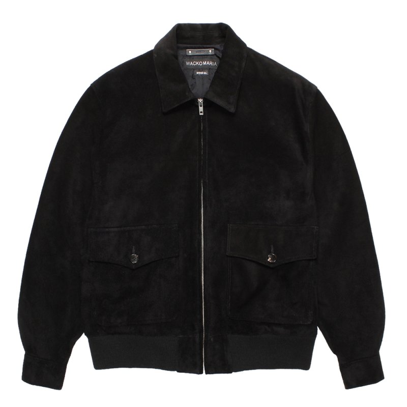 画像1: WACKO MARIA/MINEDENIM / STIE lo / SUEDE LEATHER JACKET（BLACK）［スウェードレザーJKT-26秋冬］