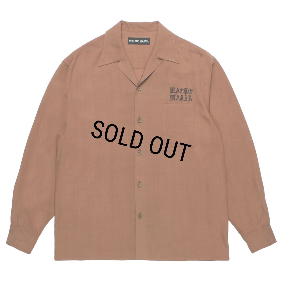 画像2: WACKO MARIA/50'S OPEN COLLAR SHIRT（BROWN）［50'Sオープンカラーシャツ-26秋冬］ (2)