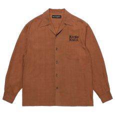 画像2: WACKO MARIA/50'S OPEN COLLAR SHIRT（BROWN）［50'Sオープンカラーシャツ-26秋冬］ (2)