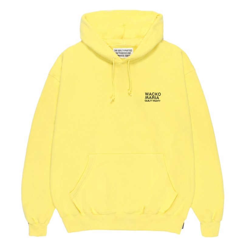 画像1: WACKO MARIA/MIDDLE WEIGHT HOODED SWEAT SHIRT（YELLOW）［プルオーバーパーカー--26秋冬］