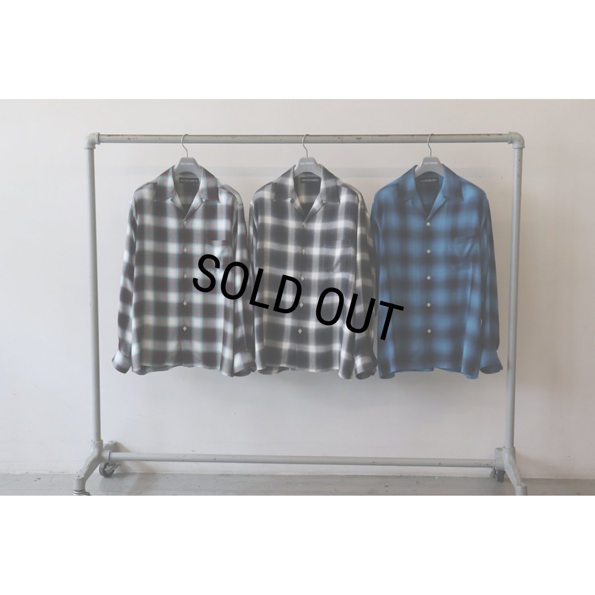 画像4: WACKO MARIA/OMBRE CHECK OPEN COLLAR SHIRT（PURPLE）［オンブレチェックオープンカラーシャツ-26秋冬］ (4)
