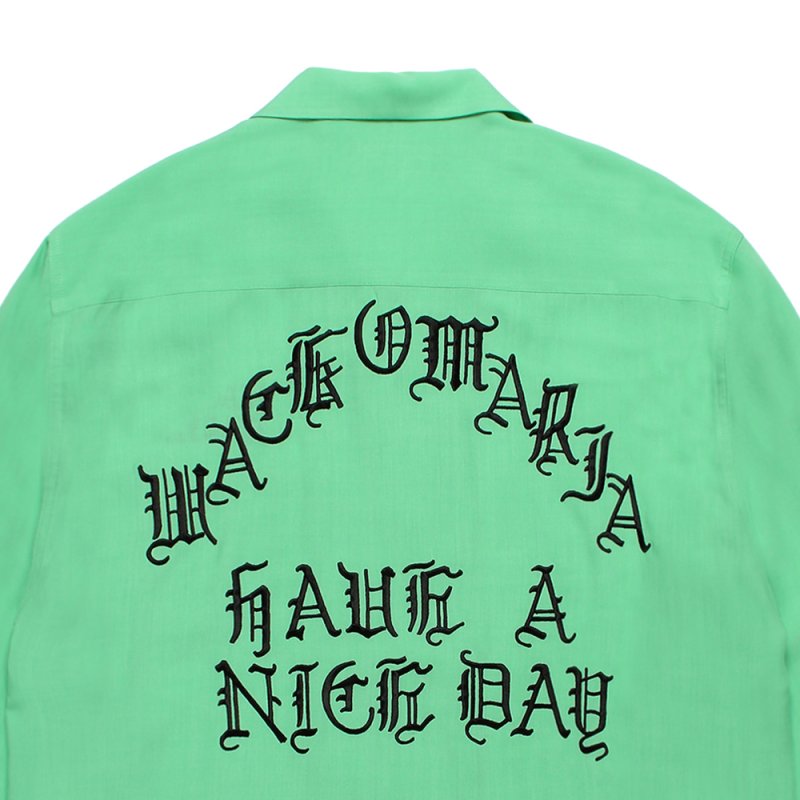 画像3: WACKO MARIA/50'S OPEN COLLAR SHIRT（GREEN）［50'Sオープンカラーシャツ-26秋冬］