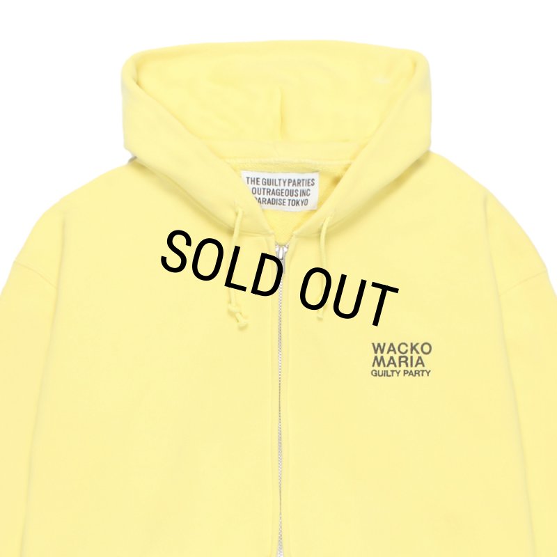 WACKO MARIA/MIDDLE WEIGHT ZIP UP HOODED SWEAT SHIRT（YELLOW