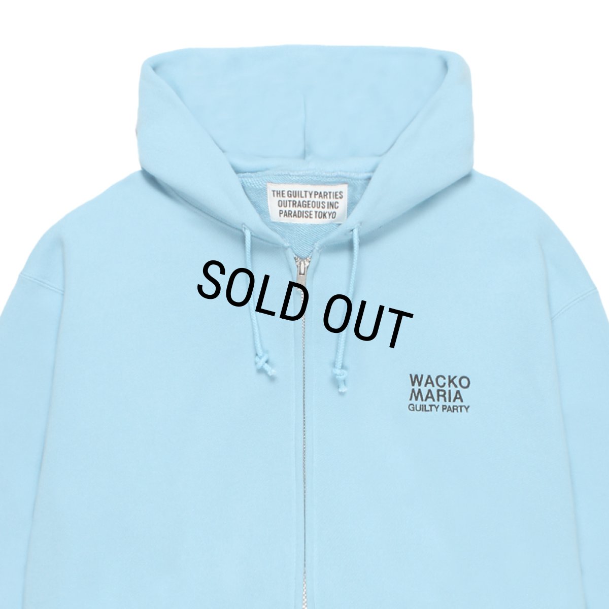 画像3: WACKO MARIA/MIDDLE WEIGHT ZIP UP HOODED SWEAT SHIRT（LIGHT BLUE）［ジップアップパーカー-26秋冬］ (3)