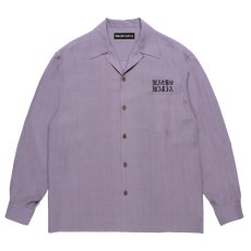 画像2: WACKO MARIA/50'S OPEN COLLAR SHIRT（PURPLE）［50'Sオープンカラーシャツ-26秋冬］ (2)
