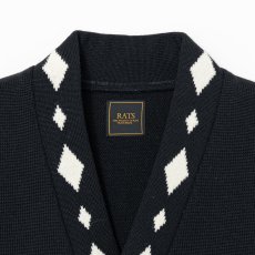 画像3: RATS/ARGYLE CARDIGAN（BLACK）［アーガイルカーディガン-26秋冬］ (3)