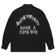 画像1: WACKO MARIA/50'S OPEN COLLAR SHIRT（BLACK）［50'Sオープンカラーシャツ-26秋冬］ (1)