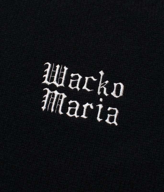 WACKO MARIA/WOOL KNIT POLO SHIRT（BLACK）［ウールニットポロシャツ