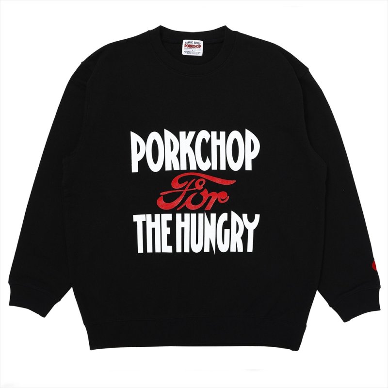 画像1: PORKCHOP/HUNGRY SWEAT（BLACK）［ハングリースウェット-26秋冬］