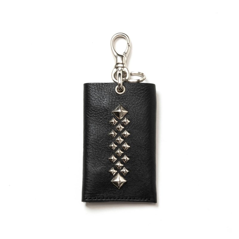 画像1: CALEE/STUDS LEATHER KEY CASE（BLACK）［スタッズレザーキーケース-26秋冬］
