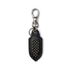 画像1: CALEE/ROUND STUDS LEATHER KEY RING ＜TYPE A＞（BLACK）［ラウンドスタッズレザーキーリング-26秋冬］ (1)