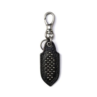 CALEE/ROUND STUDS LEATHER KEY RING ＜TYPE A＞（BLACK）［ラウンド