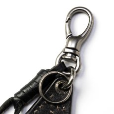画像2: CALEE/STUDS LEATHER CHARM KEY RING（BLACK）［スタッズレザーチャームキーリング-26秋冬］ (2)