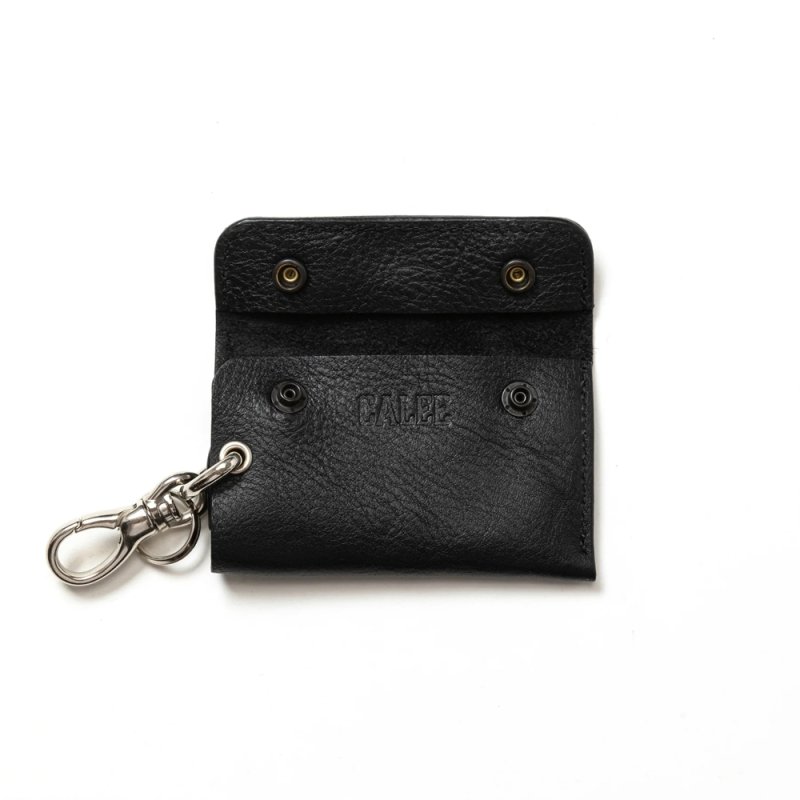 CALEE/STUDS LEATHER KEY CASE（BLACK）［スタッズレザーキーケース-26