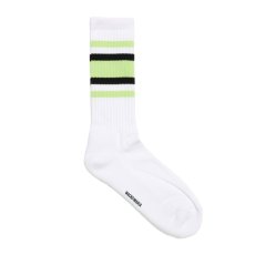 画像1: WACKO MARIA/SPORTS SOCKS（WHITE/GREEN）［スポーツソックス-26秋冬］ (1)