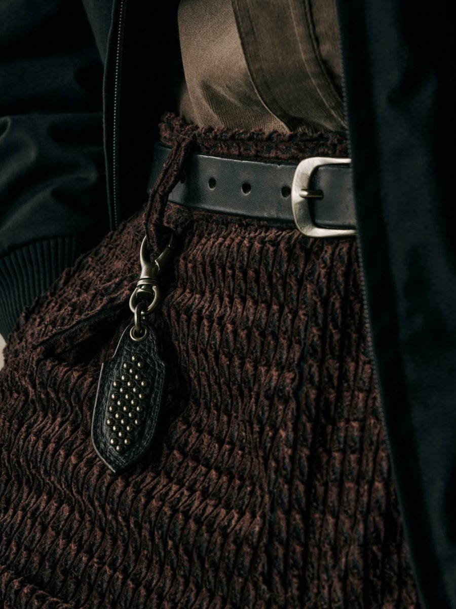 画像4: CALEE/ROUND STUDS LEATHER KEY RING ＜TYPE A＞（BLACK）［ラウンドスタッズレザーキーリング-26秋冬］ (4)