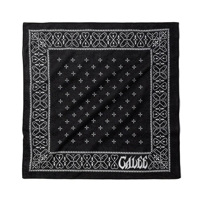 画像1: CALEE/CROSS BANDANA（BLACK）［クロスバンダナ-26秋冬］