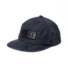 画像1: CALEE/LEATHER WAPPEN DENIM CAP（INDIGO BLUE）［レザーワッペンデニムキャップ-26秋冬］ (1)