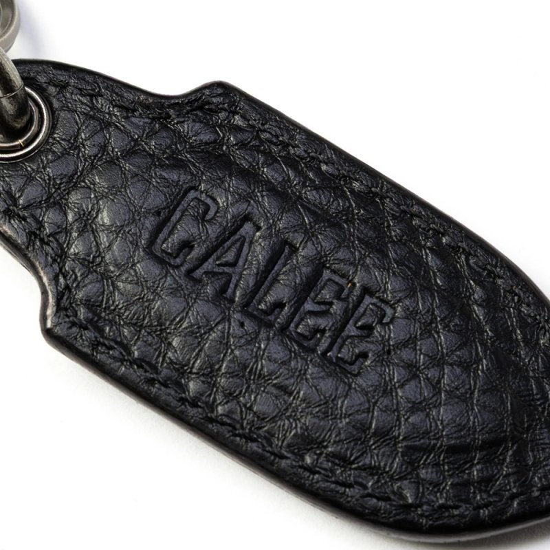 画像2: CALEE/ROUND STUDS LEATHER KEY RING ＜TYPE A＞（BLACK）［ラウンドスタッズレザーキーリング-26秋冬］