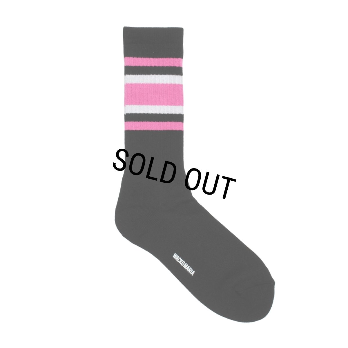 画像1: WACKO MARIA/SPORTS SOCKS（BLACK/PINK）［スポーツソックス-26秋冬］ (1)