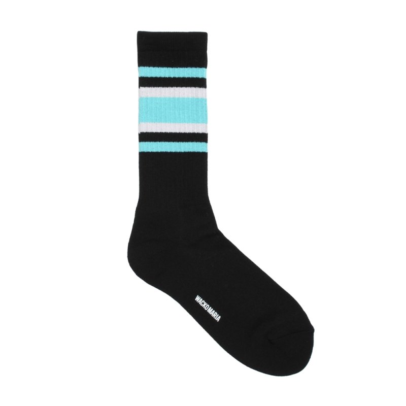 画像1: WACKO MARIA/SPORTS SOCKS（BLACK/BLUE）［スポーツソックス-26秋冬］