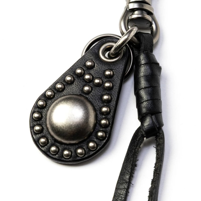 画像2: CALEE/STUDS LEATHER CHARM KEY RING（BLACK）［スタッズレザーチャームキーリング-26秋冬］