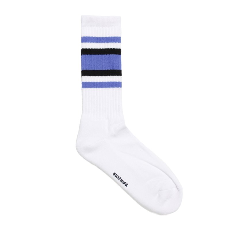 画像1: WACKO MARIA/SPORTS SOCKS（WHITE/PURPLE）［スポーツソックス-26秋冬］