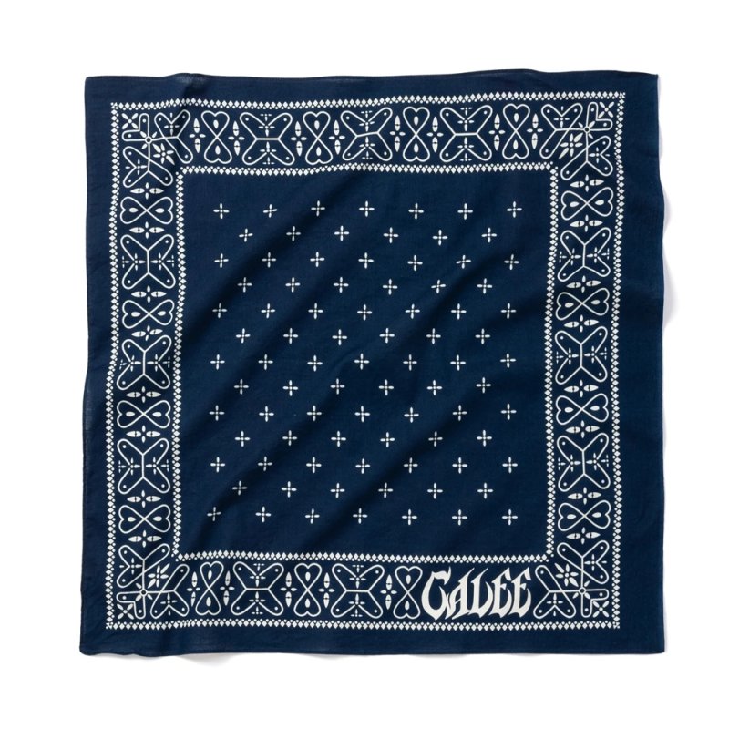 画像1: CALEE/CROSS BANDANA（NAVY）［クロスバンダナ-26秋冬］