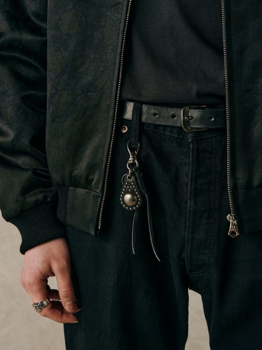 画像4: CALEE/STUDS LEATHER CHARM KEY RING（BLACK）［スタッズレザーチャームキーリング-26秋冬］ (4)
