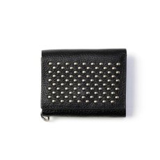 画像1: CALEE/ROUND STUDS LEATHER MULTI WALLET（BLACK）［ラウンドスタッズレザーマルチウォレット-26秋冬］ (1)