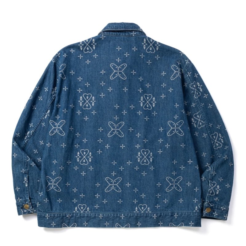画像2: CALEE/CROSS PATTERN JACQUARD DENIM SWINGTOP（INDIGO BLUE）［デニムスウィングトップ-26秋冬］
