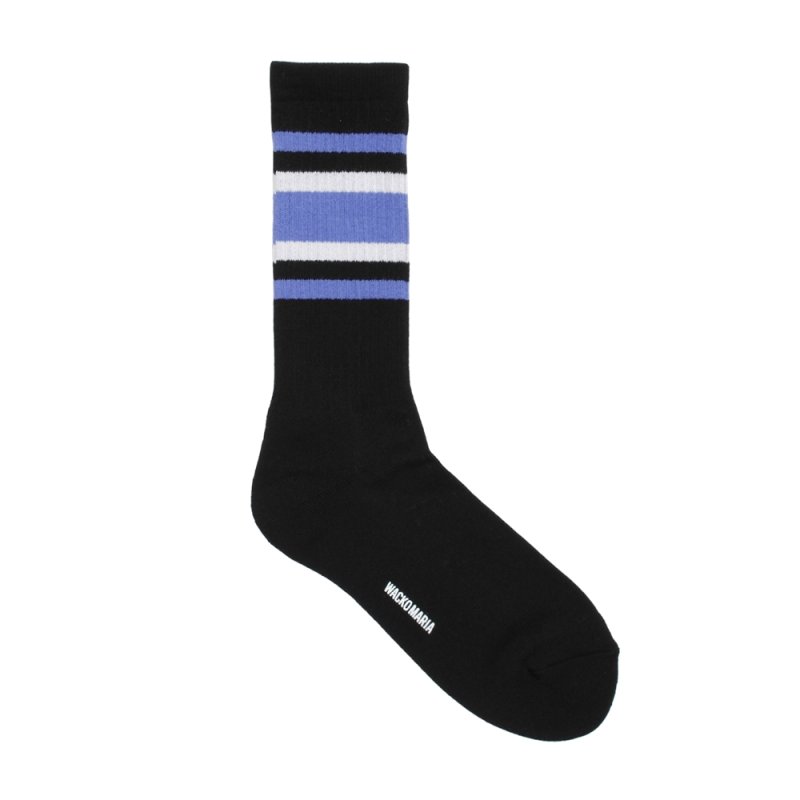 画像1: WACKO MARIA/SPORTS SOCKS（BLACK/PURPLE）［スポーツソックス-26秋冬］