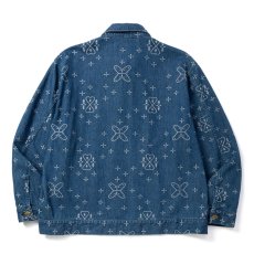 画像2: CALEE/CROSS PATTERN JACQUARD DENIM SWINGTOP（INDIGO BLUE）［デニムスウィングトップ-26秋冬］ (2)
