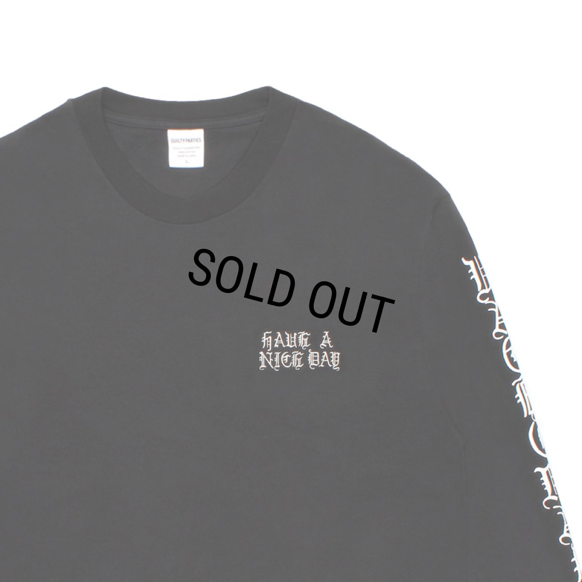 画像2: WACKO MARIA/WASHED HEAVY WEIGHT LONG SLEEVE T-SHIRT（BLACK）［刺繍+プリント長袖T-26秋冬］ (2)