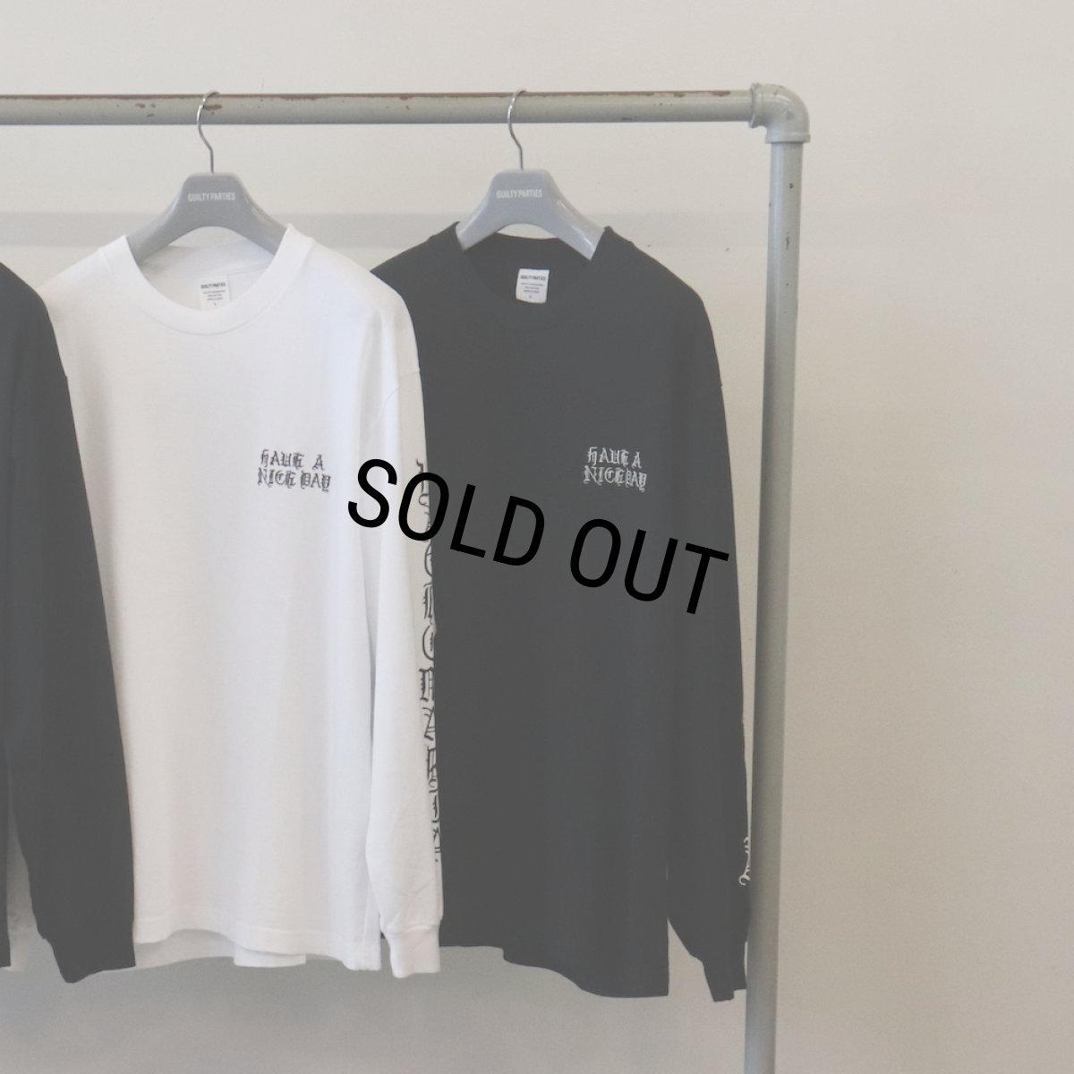 画像5: WACKO MARIA/WASHED HEAVY WEIGHT LONG SLEEVE T-SHIRT（BLACK）［刺繍+プリント長袖T-26秋冬］ (5)