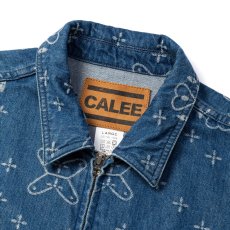 画像3: CALEE/CROSS PATTERN JACQUARD DENIM SWINGTOP（INDIGO BLUE）［デニムスウィングトップ-26秋冬］ (3)