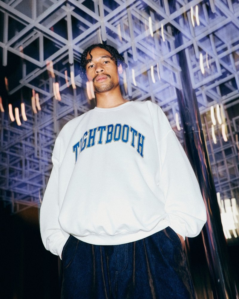 画像2: TIGHTBOOTH/COLLEGE CREW SWEAT（White）［カレッジクルースウェット-26秋冬］