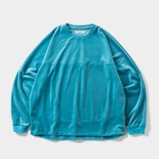 画像1: TIGHTBOOTH/VELOUR L/S CREW（Turquoise）［ベロアクルー-26秋冬］ (1)