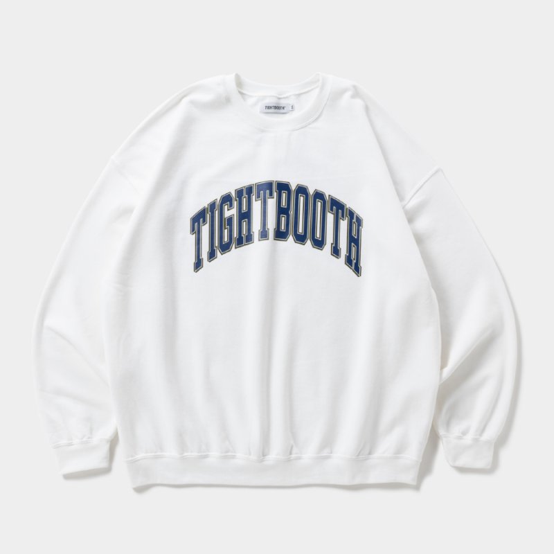 画像1: TIGHTBOOTH/COLLEGE CREW SWEAT（White）［カレッジクルースウェット-26秋冬］