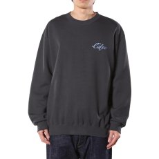 画像3: CALEE/EAGLE PINSTRIPING CREW NECK SW ＜NATURALLY PAINT DESIGN＞（INK BLACK）［クルーネックスウェット-26秋冬］ (3)