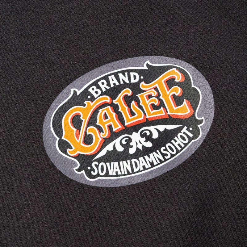 画像3: CALEE/VINTAGE TYPE SIGNBOARD L/S TEE ＜NATURALLY PAINT DESIGN＞（INK BLACK）［プリント長袖T-26秋冬］
