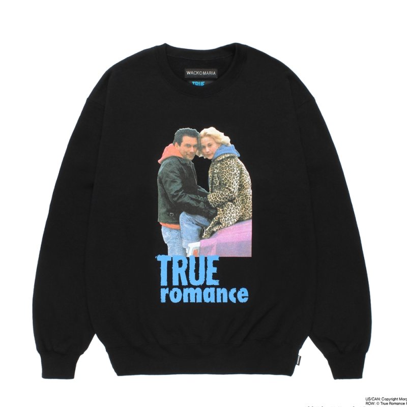 画像1: WACKO MARIA/TRUE ROMANCE / HEAVY WEIGHT SWEAT SHIRT（BLACK）［クルーネックスウェット-26秋冬］