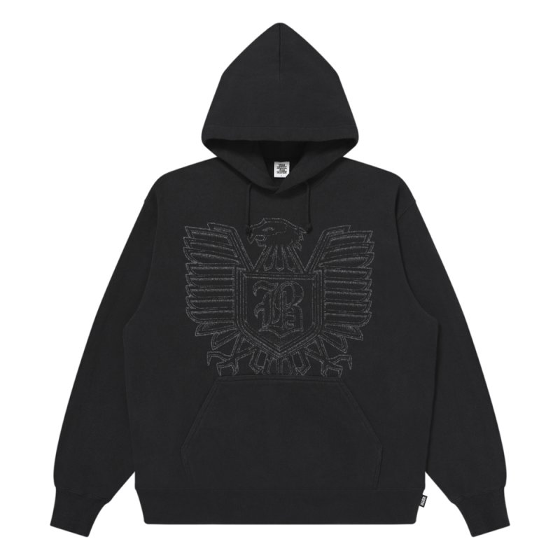 画像1: BlackEyePatch/GOLD WING WASHED HOODIE(WASHED BLACK)