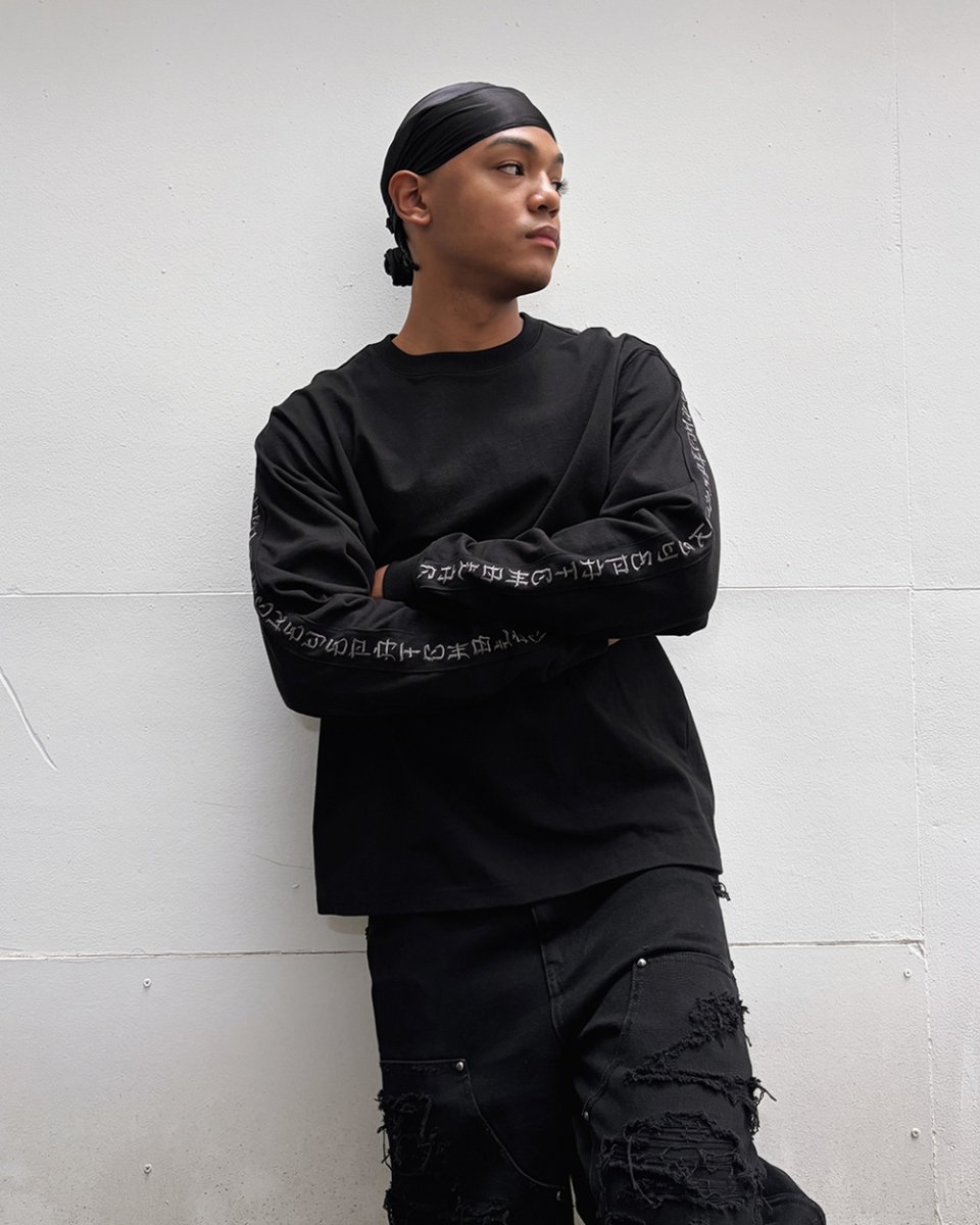 画像4: BlackEyePatch/KANJI TAPED HEAVYWEIGHT L/S TEE（BLACK） (4)