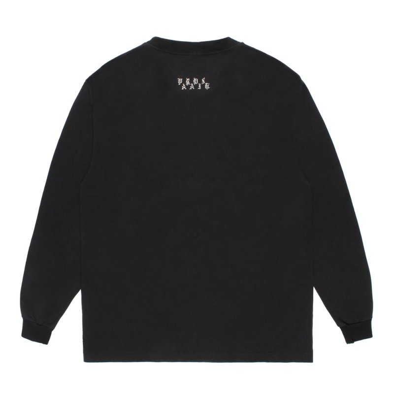 画像2: WACKO MARIA/WASHED HEAVY WEIGHT LONG SLEEVE T-SHIRT（BLACK）［刺繍長袖T-26秋冬］