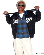 画像3: WACKO MARIA/OMBRE CHECK OPEN COLLAR SHIRT（BLUE）［オンブレチェックオープンカラーシャツ-26秋冬］ (3)
