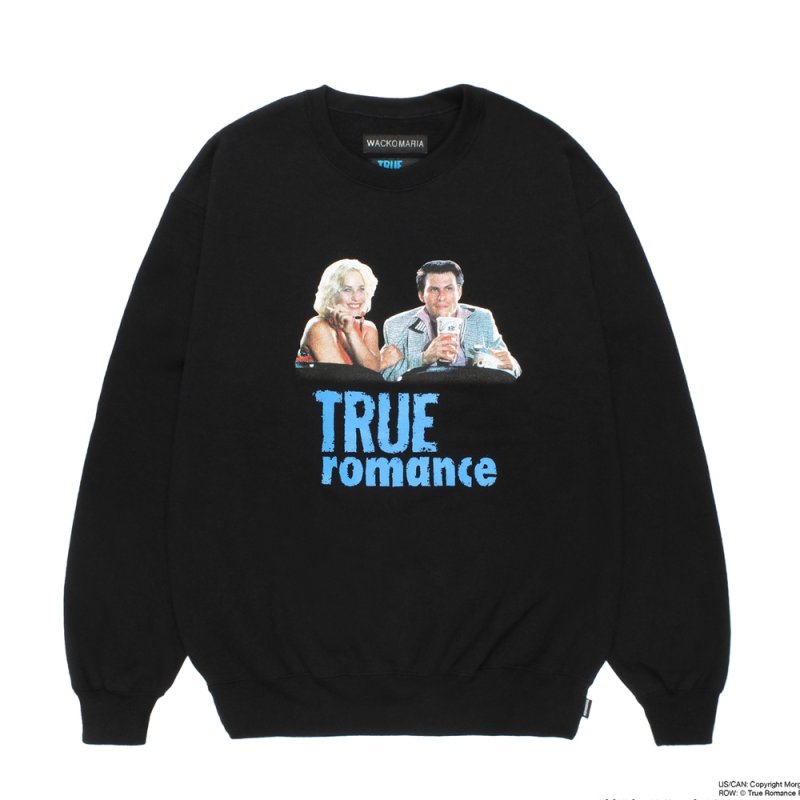 画像1: WACKO MARIA/TRUE ROMANCE / HEAVY WEIGHT SWEAT SHIRT（BLACK）［クルーネックスウェット-26秋冬］